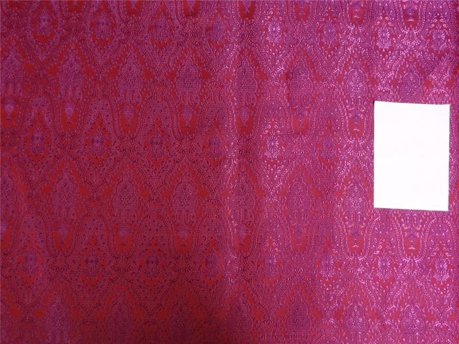 SILK BROCADE FABRIC DEEP PINK X REDISH PINK COLOR 44"