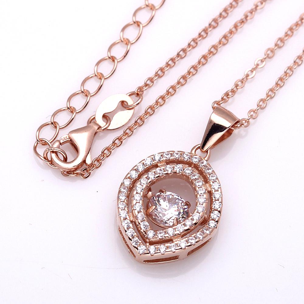 Dancing Stone Rhythm Of Love Pendant Necklace,925 Sterling
