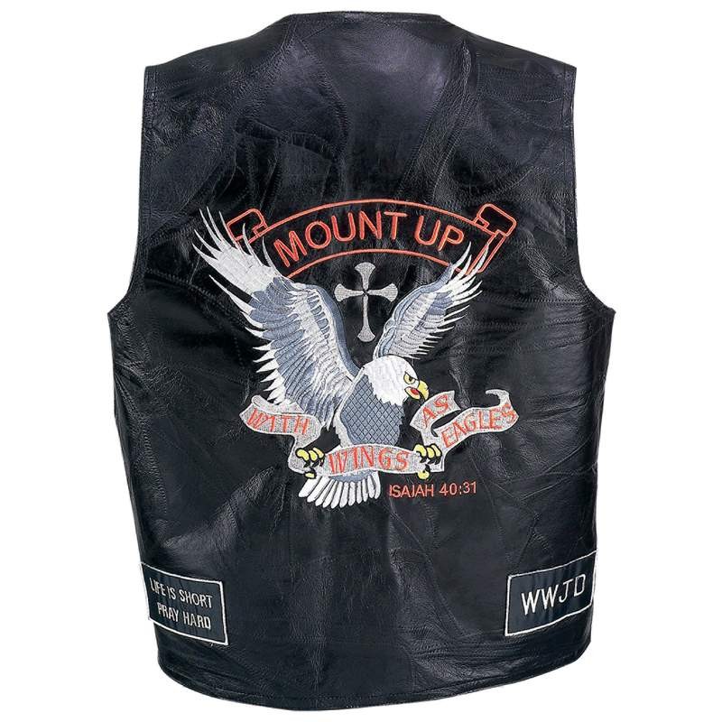LEATHERChristianMotorcycle Biker Vest"MOUNT UP"Various sizesBrand