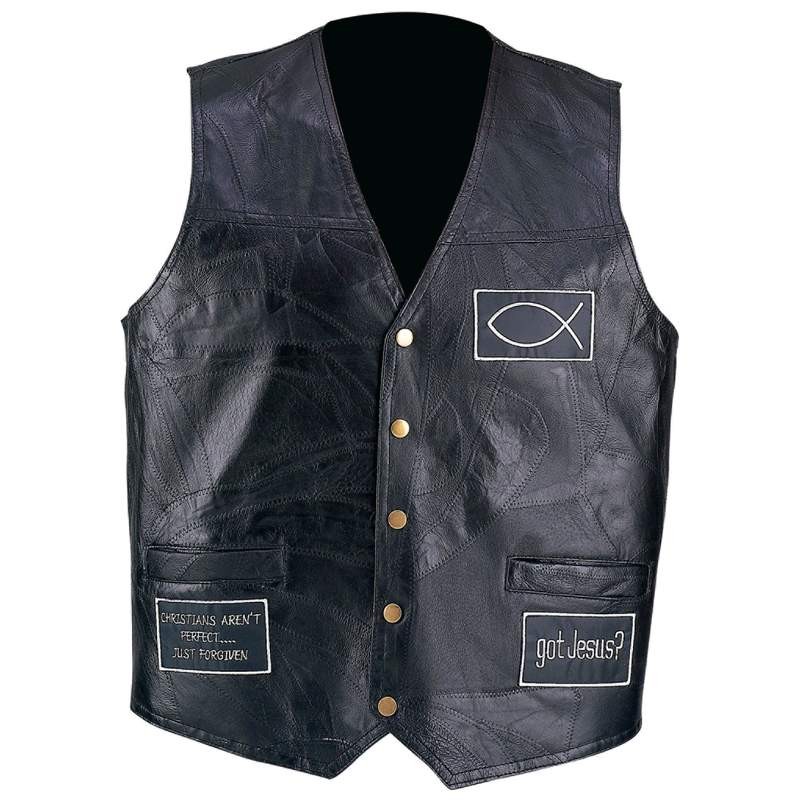 LEATHERChristianMotorcycle Biker Vest"MOUNT UP"Various sizesBrand