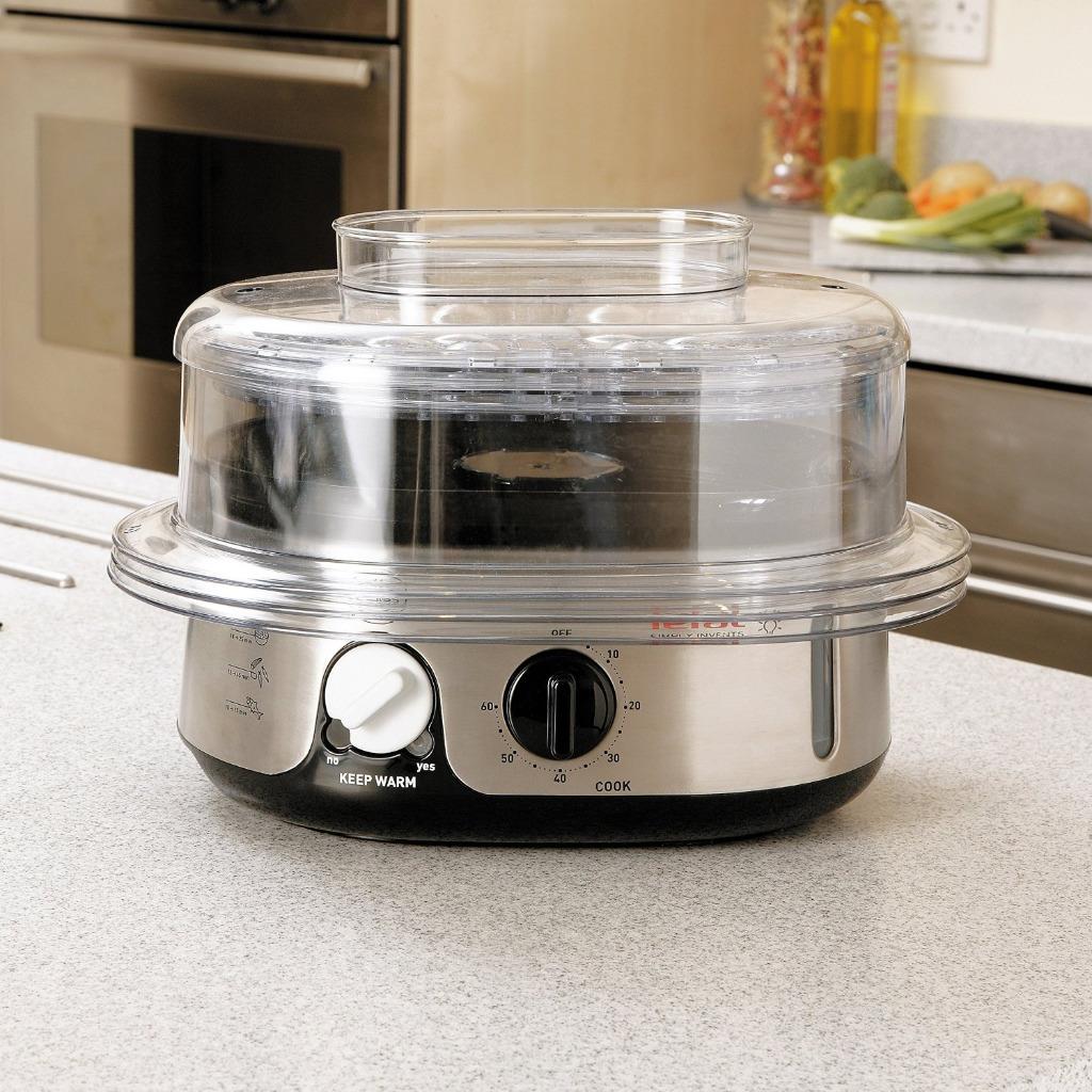Tefal VC101616 Simply Invents Food Steamer Three Tier, 9L Black and
