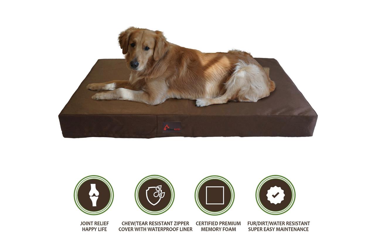 Deluxe Orthopedic Memory Foam Dog Bed w/ removable Chew Resistant Zipper cover - Picture 8 of 8