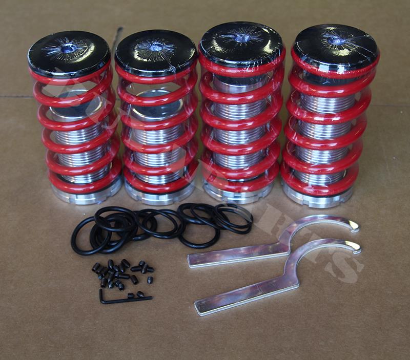 Red Lowering Adjustable Coilover Coil Spring Kit For Honda