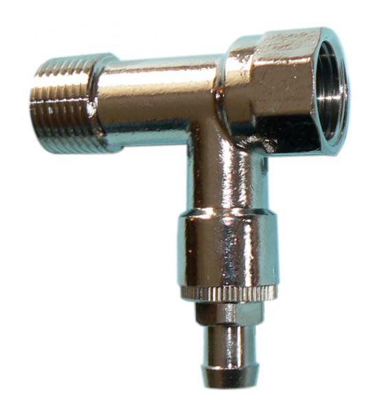 Inline Chrome Radiator Valve Extender Extension Drain Draw Off Tail In