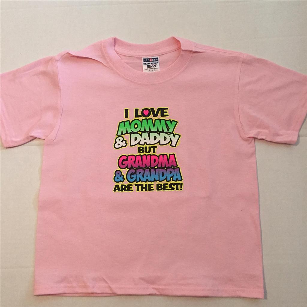I LOVE MOMMY & DADDY BUT GRMA & GRNPA BEST NEON T-Shirt JERZEES 6 Monate bis 18-20 - Bild 3 von 8