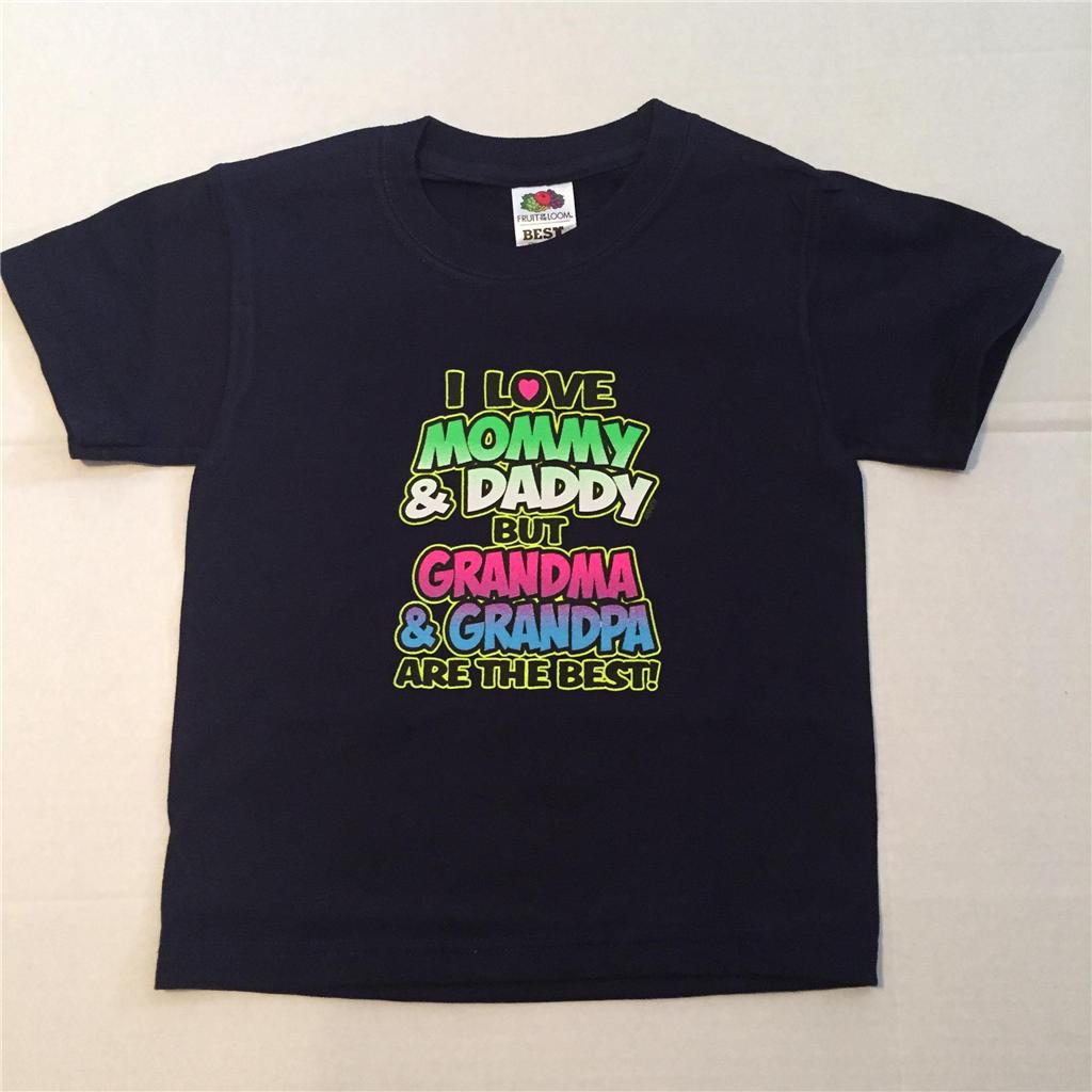 I LOVE MOMMY & DADDY BUT GRMA & GRNPA BEST NEON T-Shirt JERZEES 6 Monate bis 18-20 - Bild 6 von 8