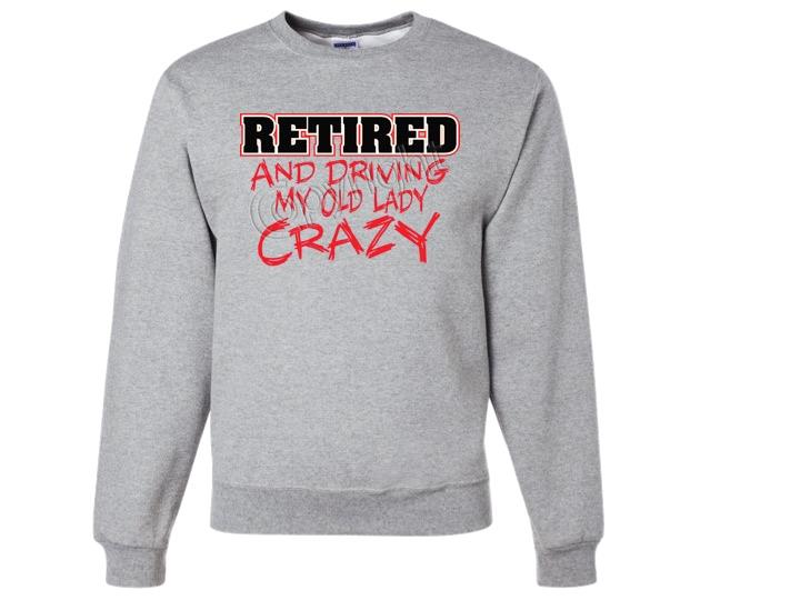 Retirado Y Conduciendo La Vieja Dama Loca SUDADERA CUELLO REDONDO TALLA SM A 4XL - Imagen 2 de 9