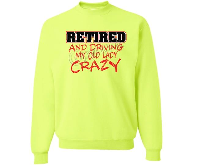 Retirado Y Conduciendo La Vieja Dama Loca SUDADERA CUELLO REDONDO TALLA SM A 4XL - Imagen 5 de 9