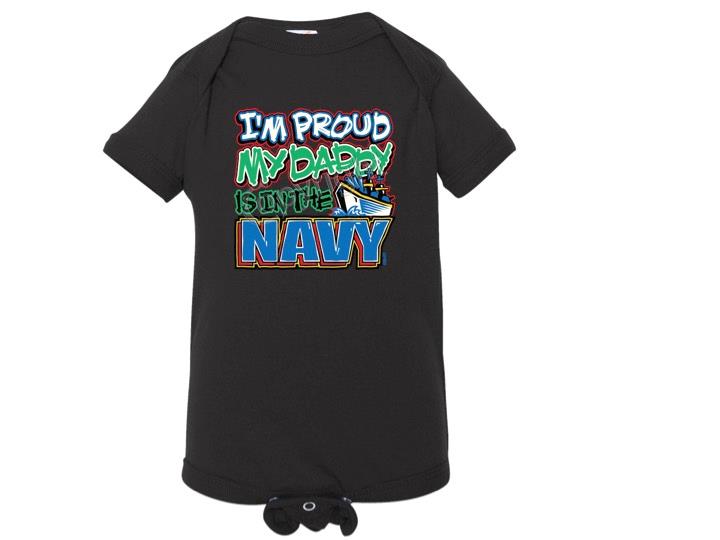 I'M PROUD MY DADDY IS IN THE NAVY LAP Shoulder Creeper Newborn To 24 Mos 