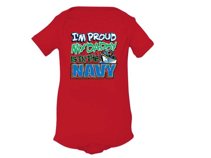I'M PROUD MY DADDY IS IN THE NAVY Lap Shoulder Creepers Newborn To 24 MONTHS - Picture 6 of 7