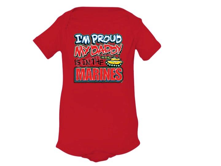 I'M PROUD MY DADDY IS IN THE MARINES LAP Shoulder Creepers Newborn To 24Mo - Picture 6 of 7