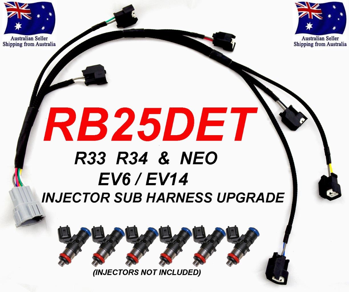 RB25DET INJECTOR SUB HARNESS LOOM UPGRADE SKYLINE R33 R34 GTT EV6 EV14