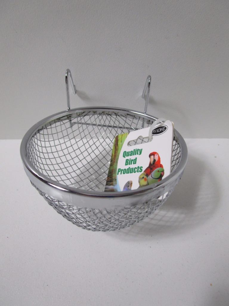 2 x Metal chrome mesh wire canary dove finch bird pan nest hook on eBay