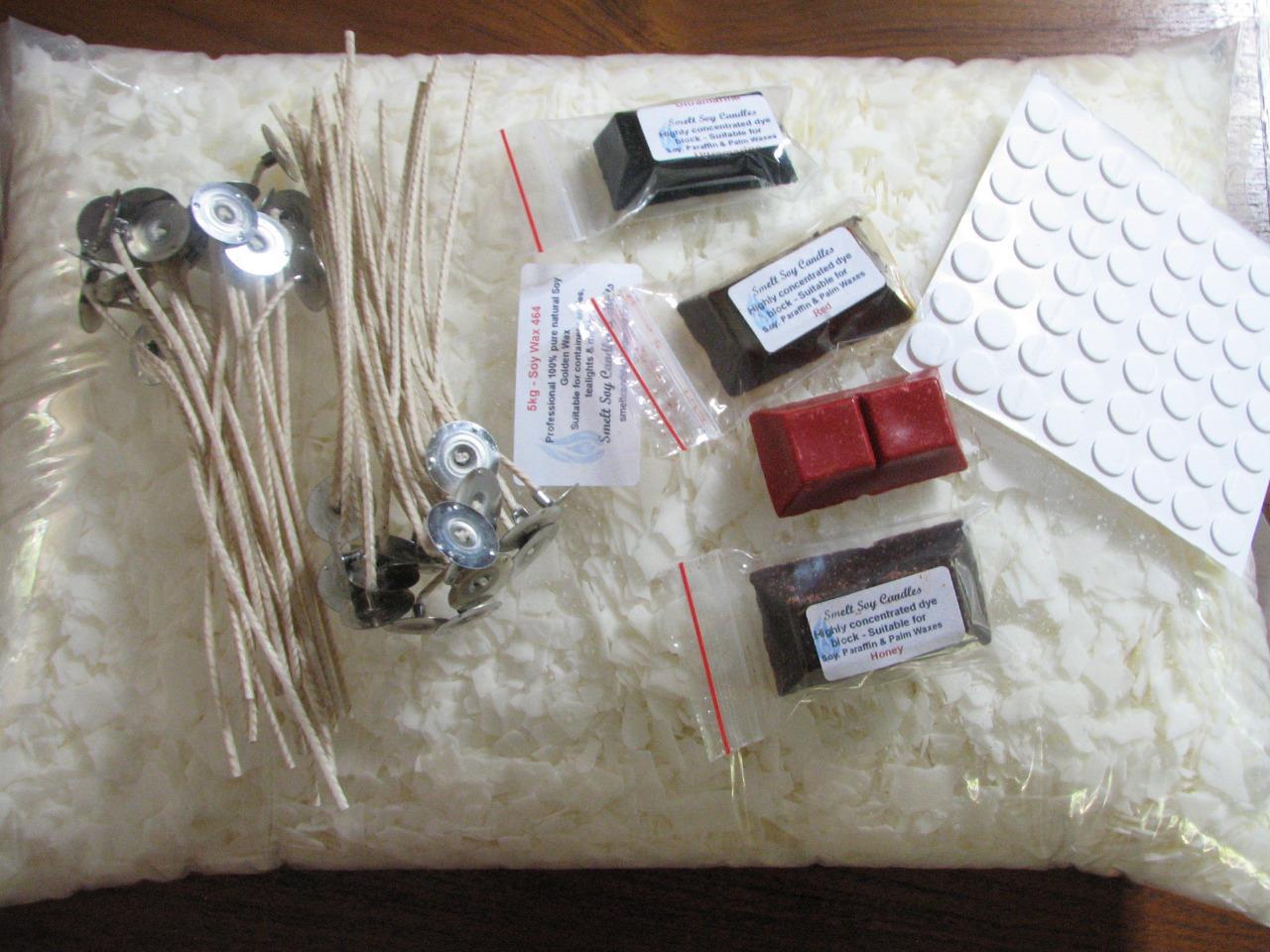 X LARGE 5kg Soy Wax Candle Making Kit SuppliesWicksDyesStickums