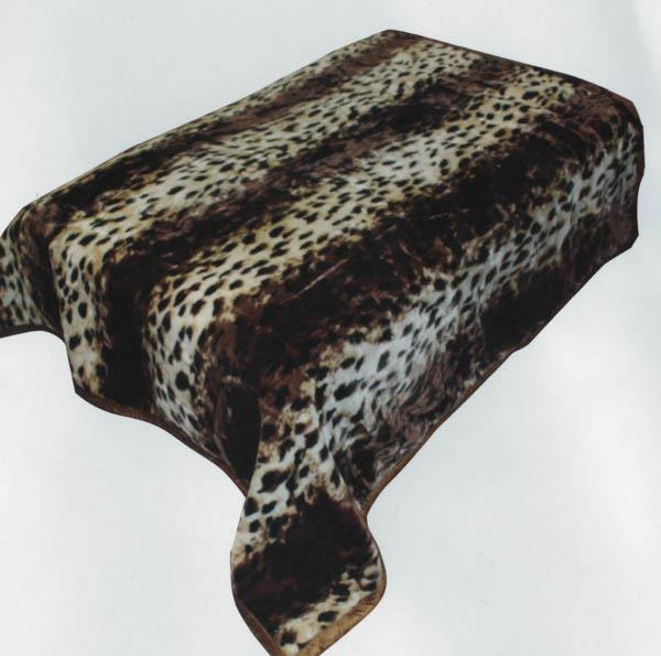 New Osaka 2 Ply Korean Style Mink Heavy 12 LBS Blanket Brown Tiger