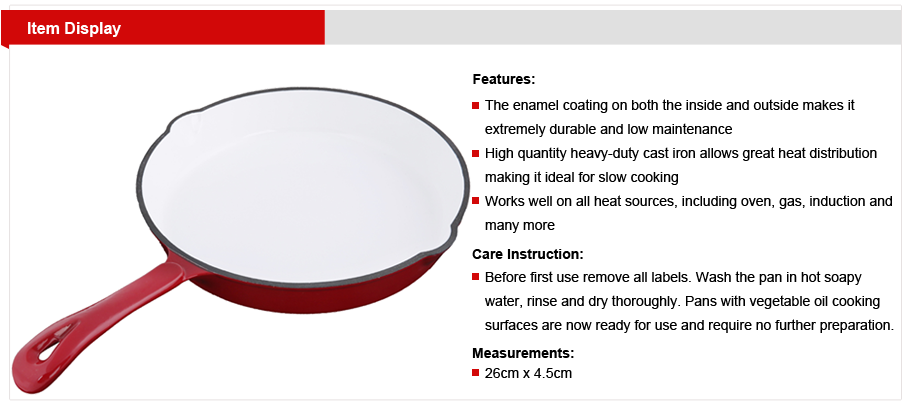 Cast Iron Frypan with Vegetable Oil Coating