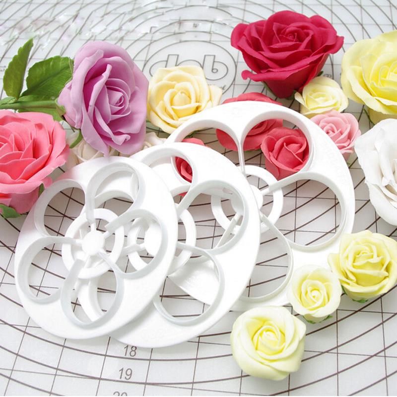 Fondant Mold Cake Sugarcraft Rose Flower Decorating Cookie Gum Paste