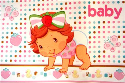  Baby Gift on New  Baby Strawberry Shortcake Gift Wrap Paper Auction Online
