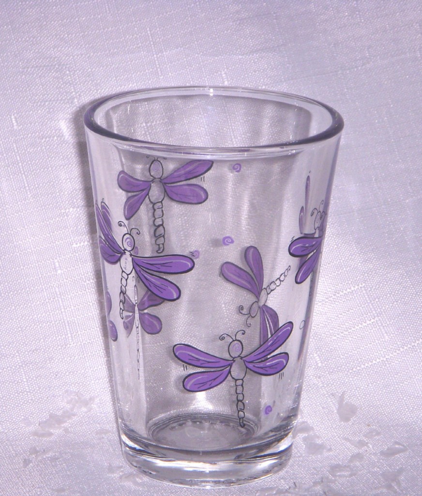 New 4 Dragonfly 9oz Juice Drinking Glasses/Libbey