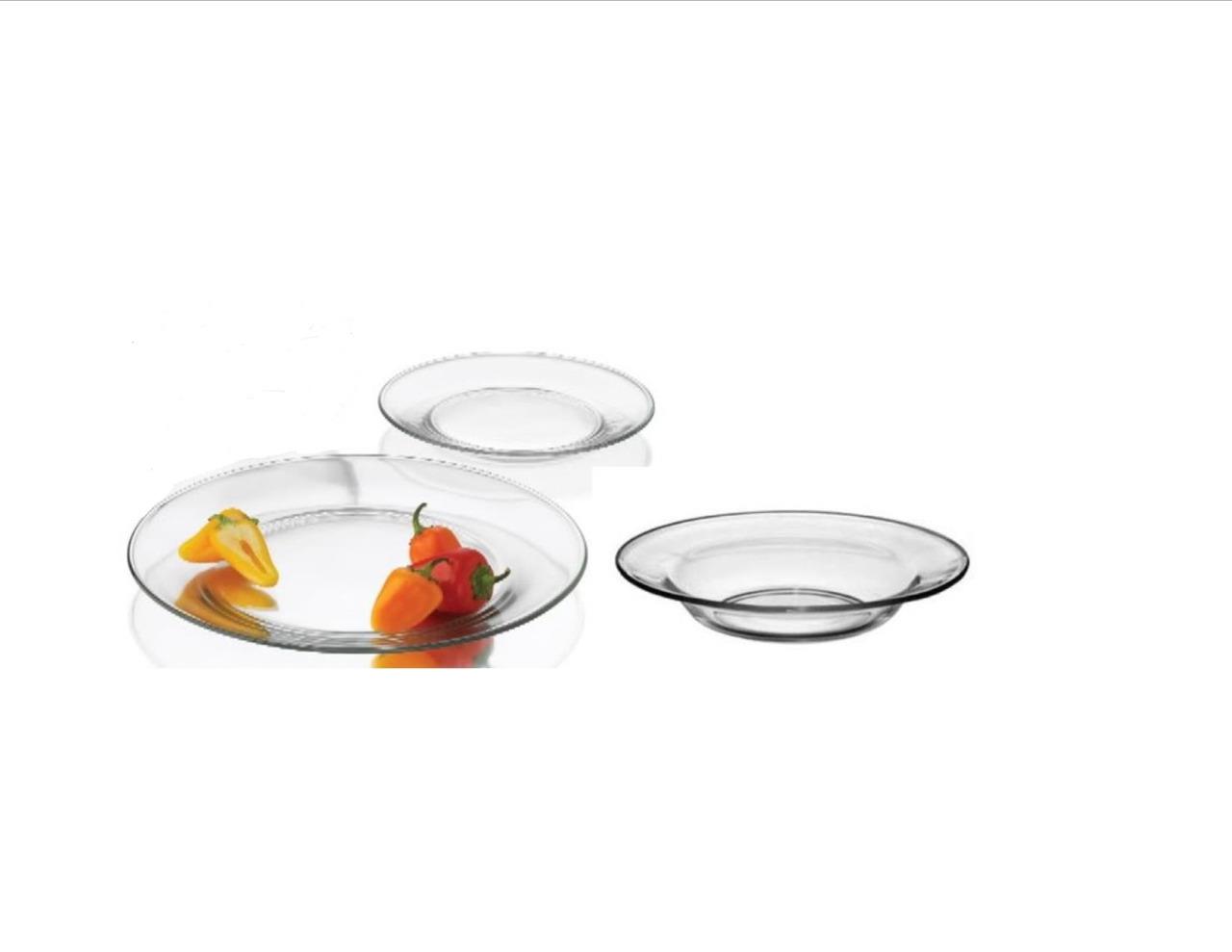 Libbey Glass 18pc Clear Glass Moderno Dinnerware Set eBay