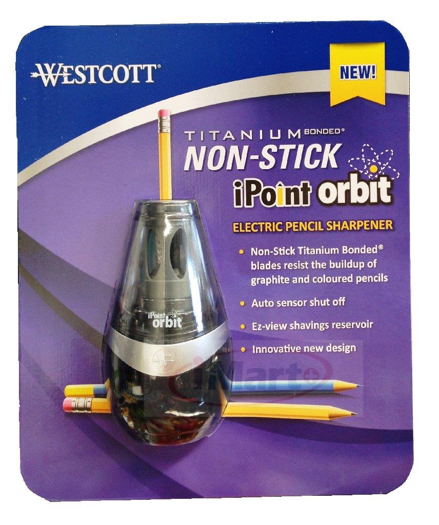 Westcott iPoint Orbit ELECTRIC Pencil Sharpener Titanium Bonded Non