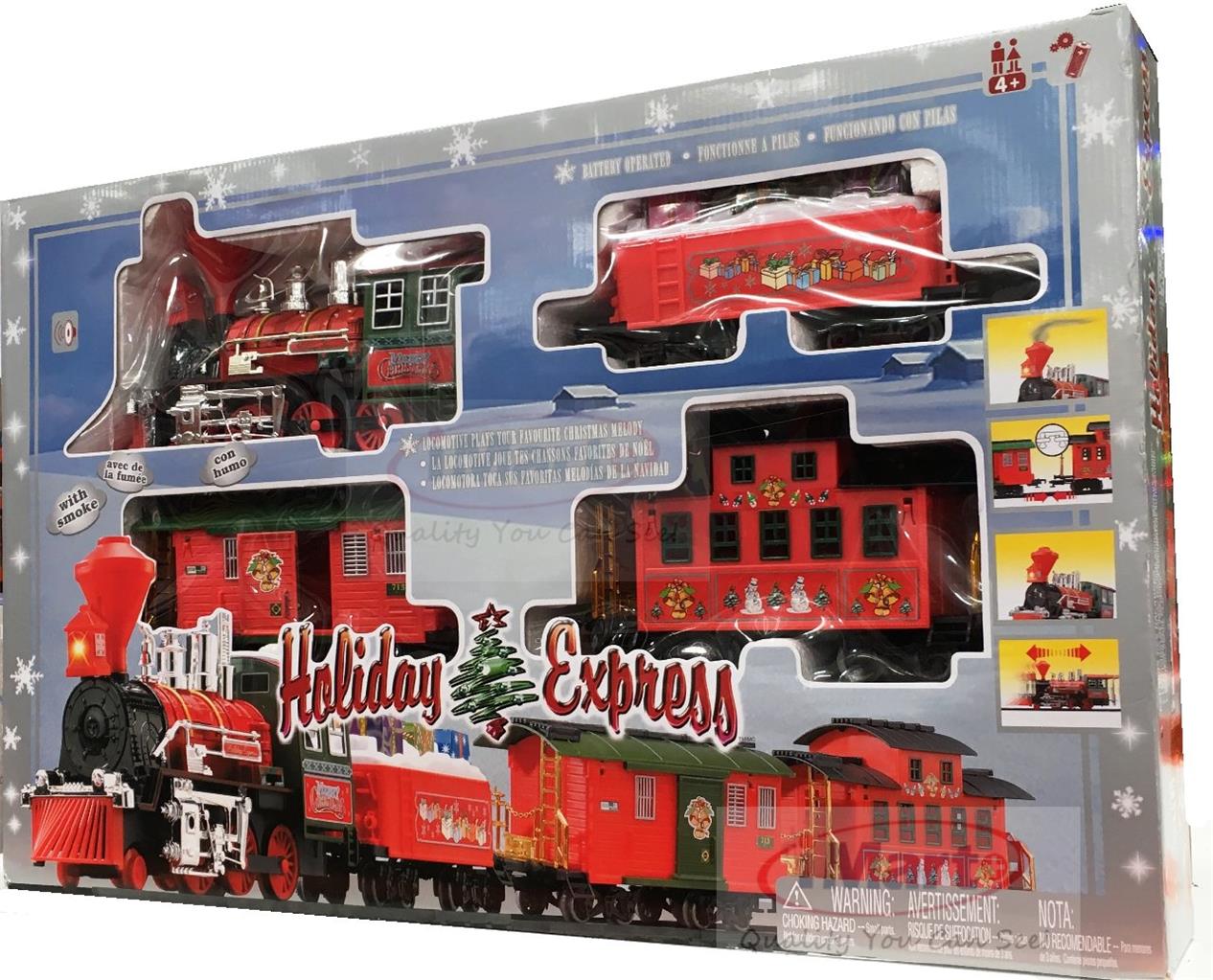 christmas train set tracks forward reverse smoke xmas christmas train set tracks forward reverse smoke xmas