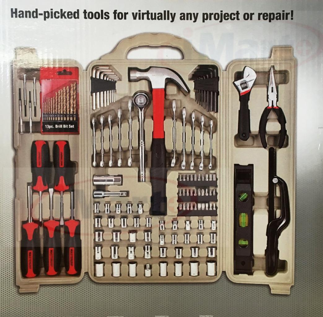 Mastergrip 129 Pieces Essential Hand Tool Set Hammer Screw driver Drill