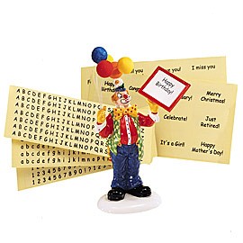 SNOW VILLAGE   SEND IN THE CLOWN NEW IN BOX