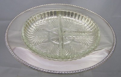 Excellent Wm Rogers Silverplate 3part Relish Tray