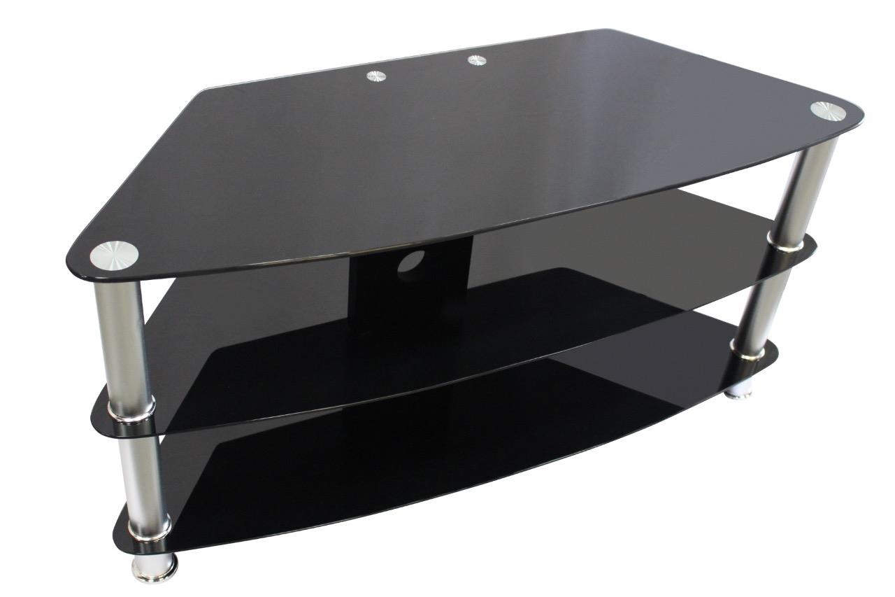 Modern Tempered Glass TV Stand with Chrome Detailing eBay
