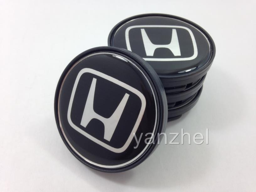 HONDA Wheel Center Hub Caps Silicone Black Logo Emblem 55mm Set of 4pcs