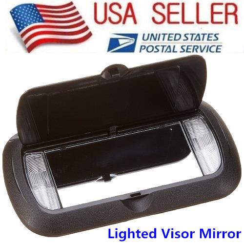 New LED Lighted Black Clip On Sun Visor Vanity Mirror For Car Automobile Light