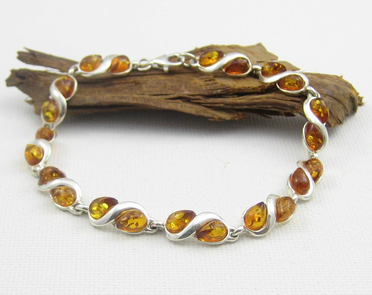 NATURAL BALTIC AMBER Jewellery STERLING SILVER 925 BRACELET Certified & GIFT BOX eBay