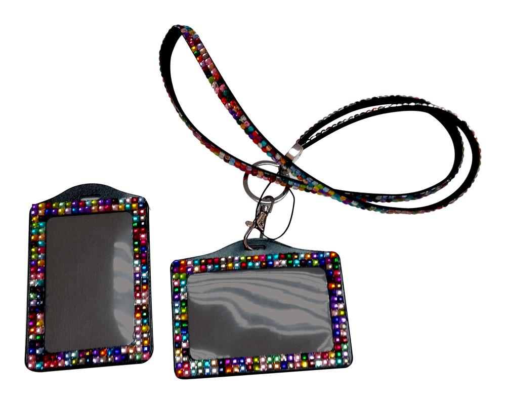 Sparkly Bling Rhinestone Lanyard With Bling Card Holder FREE P&P