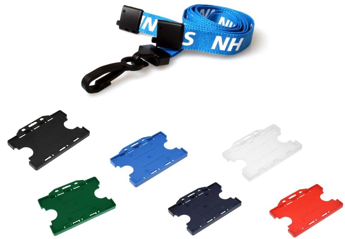 NHS Lanyard Neck Strap with BREAKAWAY & Two Sided ID Card Badge Holder