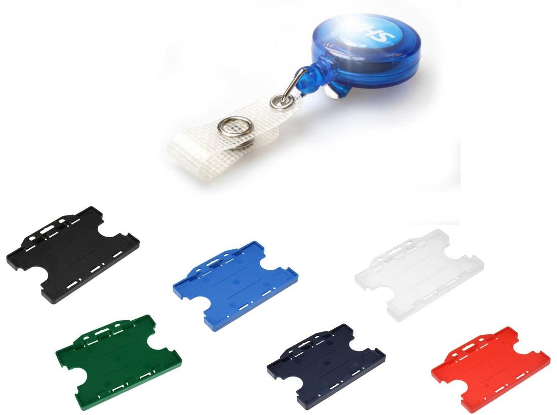 NHS Retractable YoYo ID Card Pass Badge Reel & Two Sided ID Card Badge
