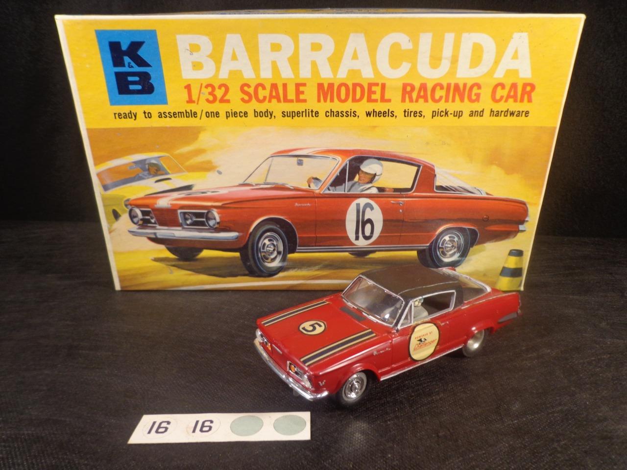 Vintage 1960's K&B BARRACUDA PLYMOUTH SLOT CAR NEVER USED MINT W BOX 1/