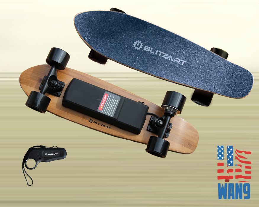 28" Black Electric Motorized Remote Skateboard Lithiumion Battery
