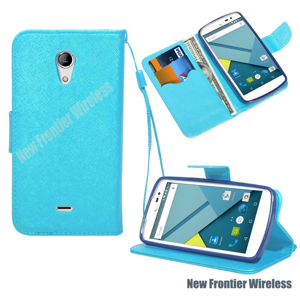 Funda billetera de cuero PU con ranuras para tarjetas de crédito para BLU Studio X D750U - Imagen 2 de 5