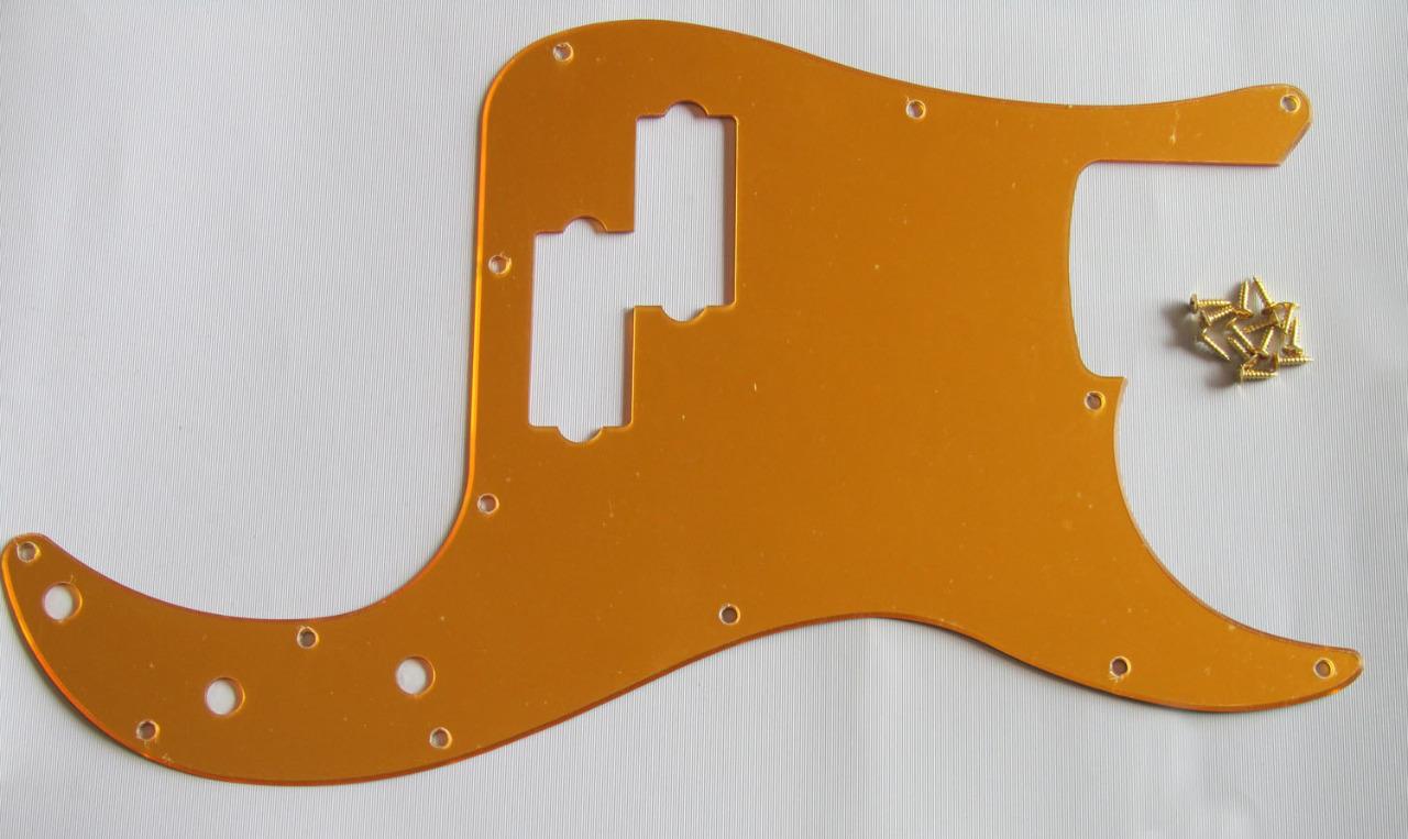 Gold Mirror P Bass Pickguard PB Scratch Plate Fits USA Precision Bass