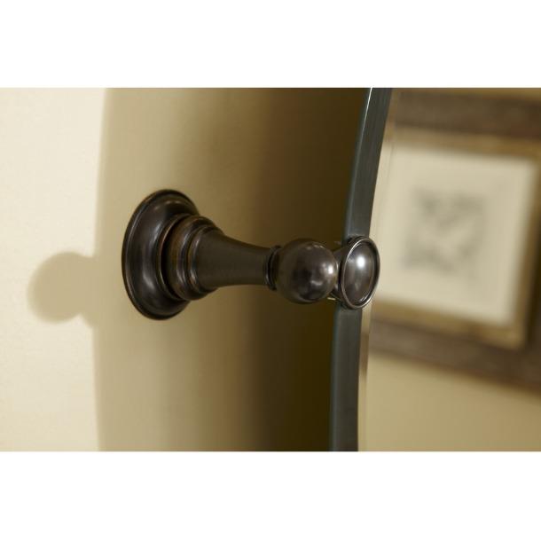 Oval Tilting Frameless Bathroom Mirror Beveled Edges