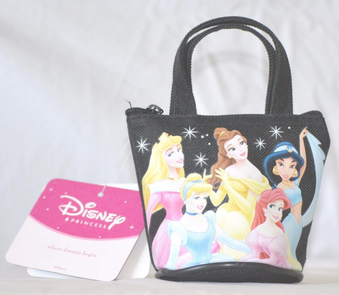 Disney Princess Mini Coin Purse Handbag Tote Ariel, Belle, Jasmine