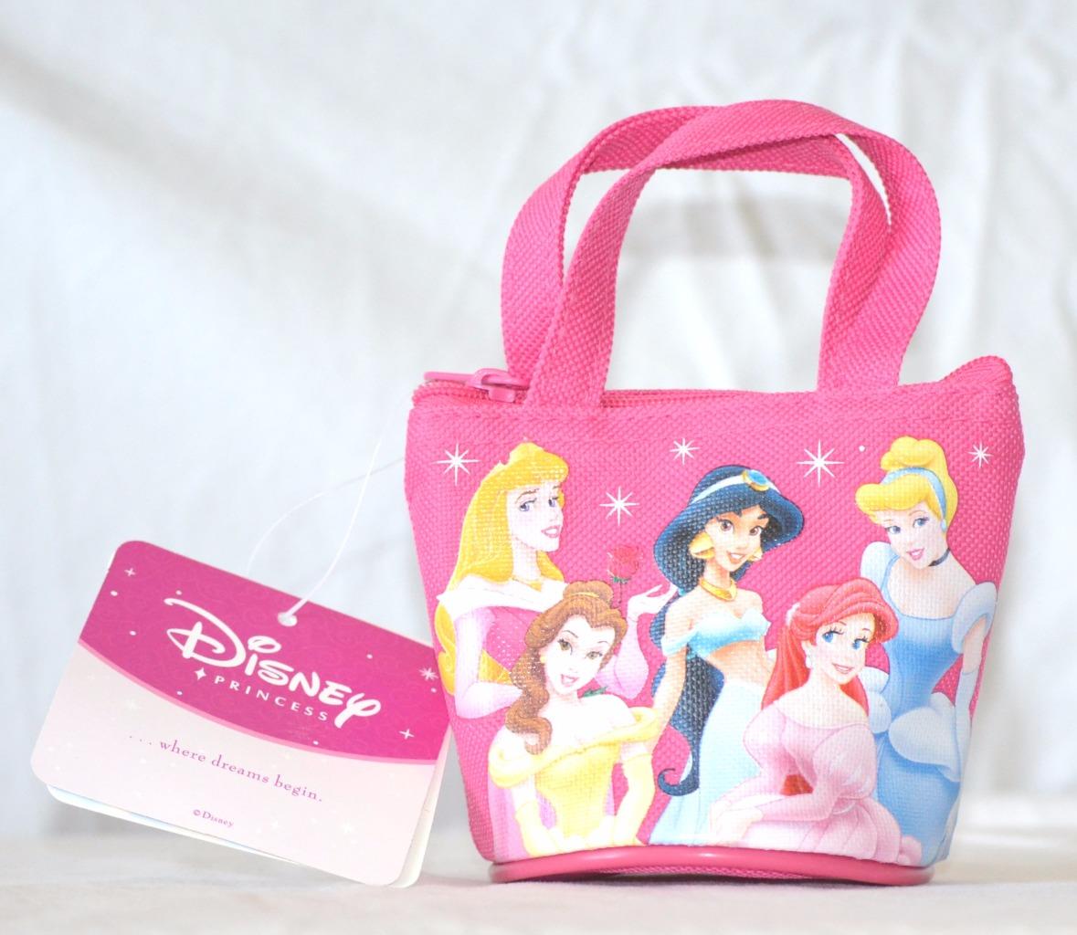 Disney Princess Mini Coin Purse Handbag Tote Ariel Belle Jasmine