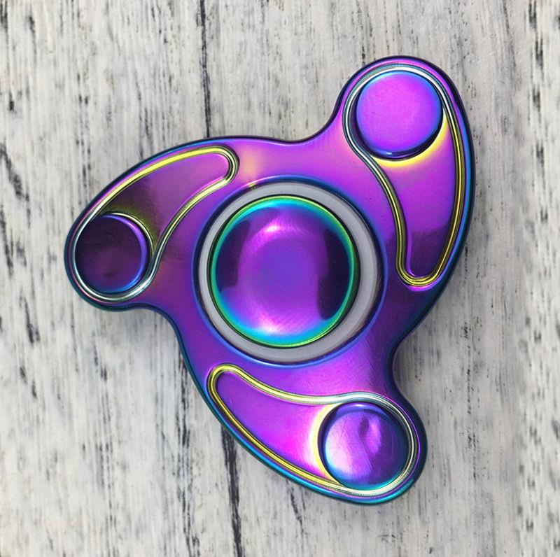 rainbow stainless metal tri spinner fidget bearing rainbow stainless metal tri spinner fidget bearing