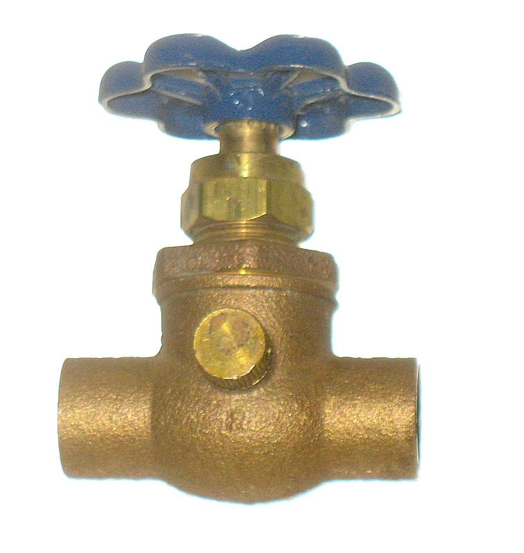 NIBCO Brass Stop & Waste Valve for 1/2 inch pipe full port soldered