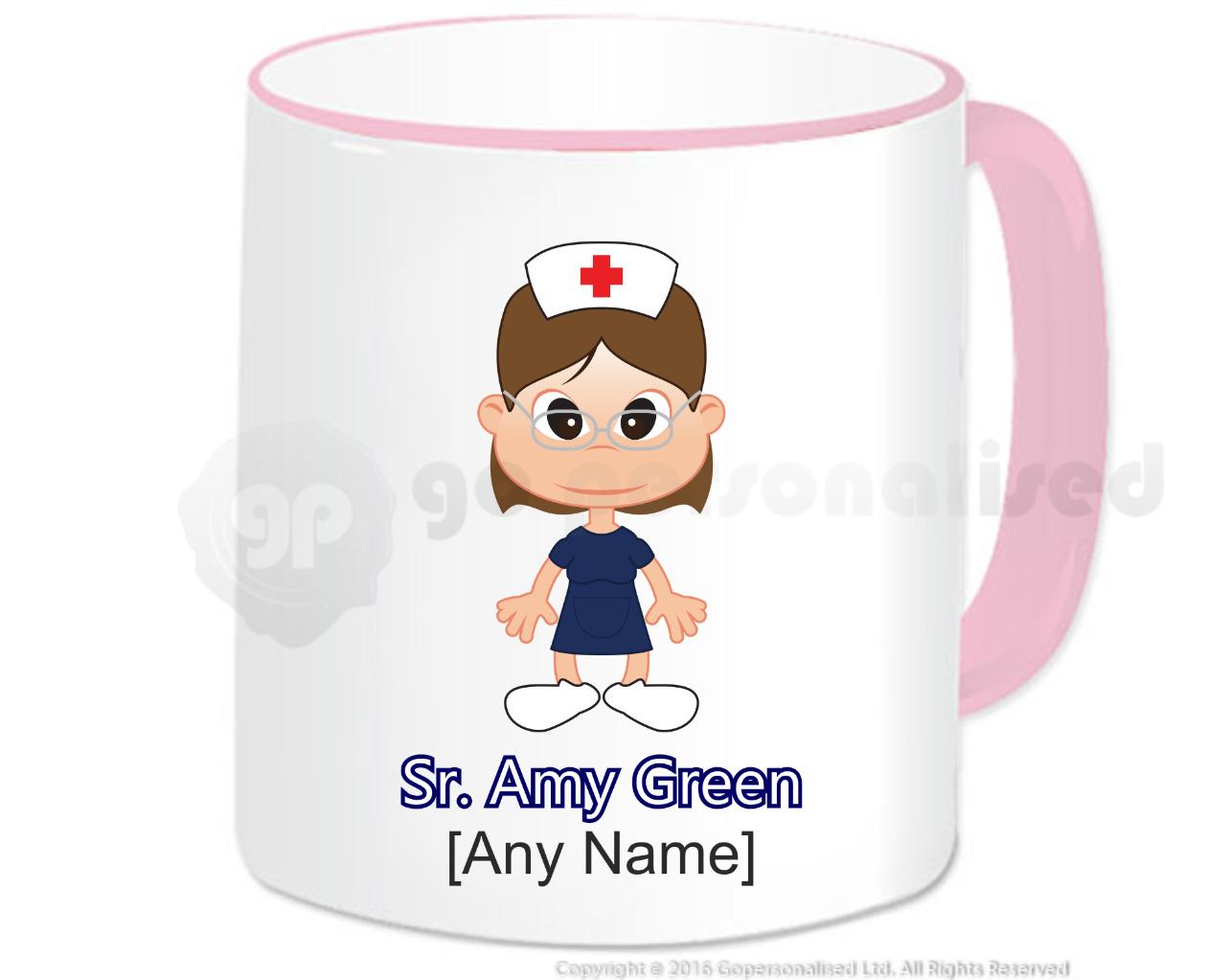 Personalised Nurse Mug (Navy Blue Dress with Glasses ) Staff Mentor Student Gift - Picture 7 of 8