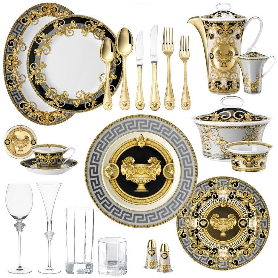 61,118 New Versace Home "Prestige Gala" 109 Piece Complete Dinnerware