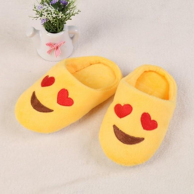 1 x Pair Soft Boy Girls Emoji Slipper Bedroom Unisex Shoes Household Indoor Cozy