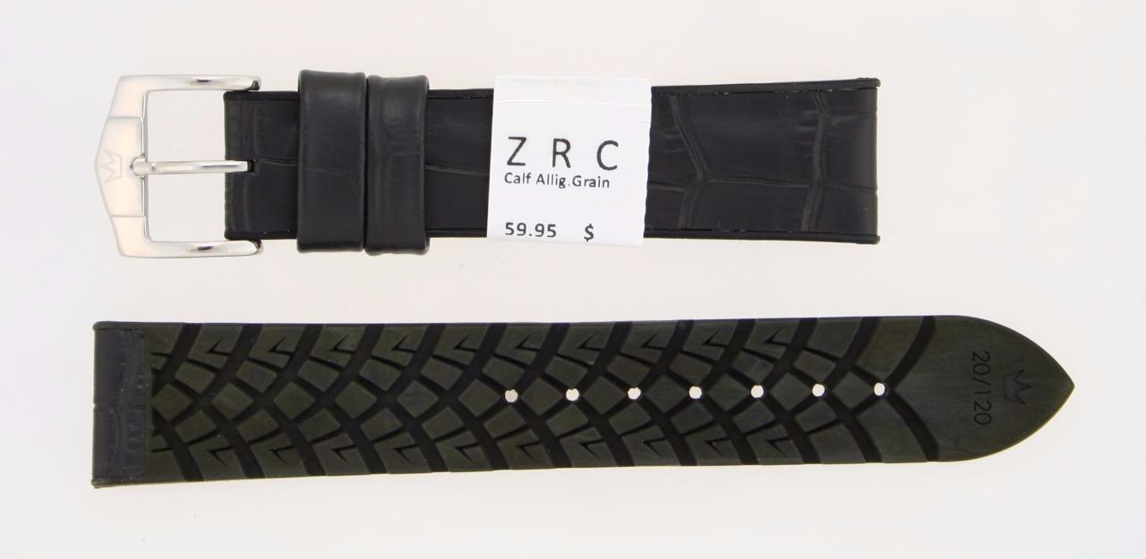 ZRC Alligator Grain Leather and Rubber Watch Band Ktype Hybrid 20mm