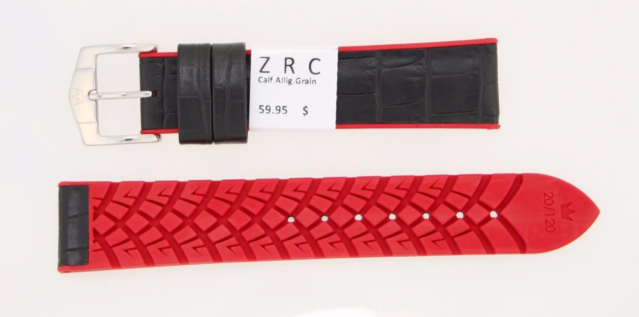 ZRC Alligator Grain Leather and Rubber Watch Band Ktype Hybrid 20mm